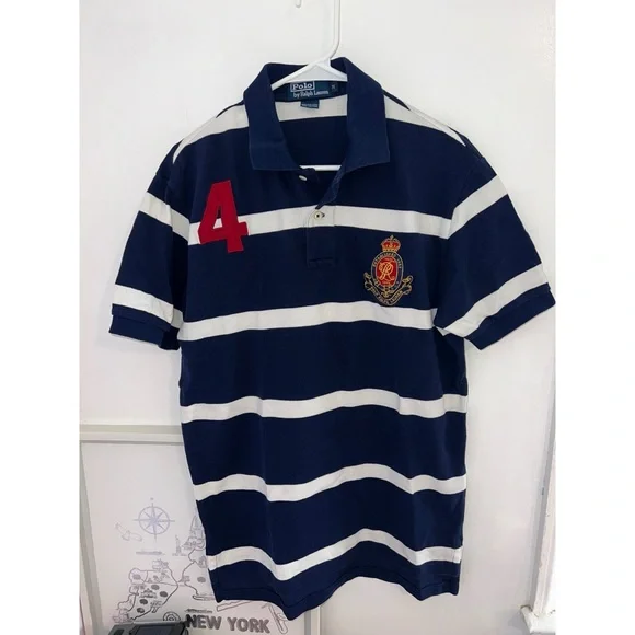 Polo Ralph Lauren Vintage Number Short Sleeve Rugby Shirt Crest Men's  Medium